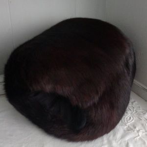 Vintage, large mink brown muff